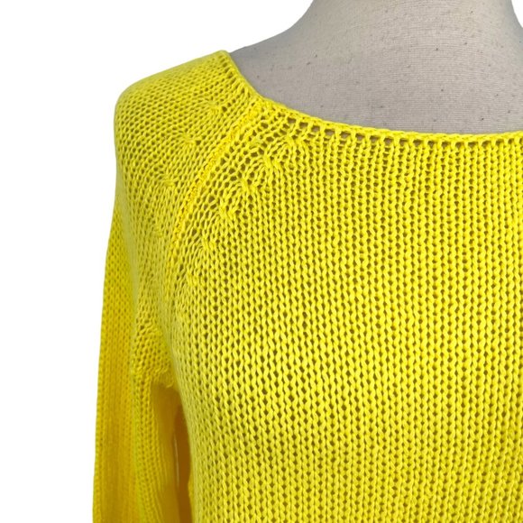 Ekklesia Wide Neck Cropped Sweater Yellow Size S/M NWT - Picture 2 of 8